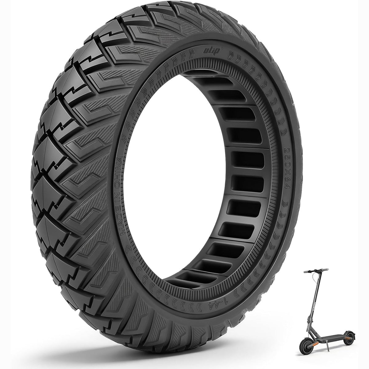 313558 - VOLOHAS Gomë e ngurtë 250 x 64 për Xiaomi 4 Ultra, Navee S65, Navee S65C, Skuter elektrik, 10"