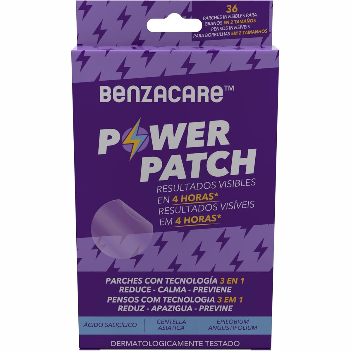 303583 - BENZACARE POWER PATCH NJOLLA KUNDËR PUÇRRAVE, TË PADUKSHME, TË LEHTA DHE TË HOLLA, ZVOGËLOJNË DUKSHMËRISHT NJOLLAT, PUÇRRAT DHE PIKAT E ZEZA, REZULTATE TË DUKSHME NË 4 ORË, 36 NJËSI