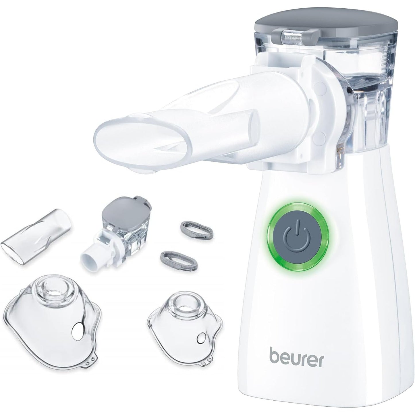 275043 - BEURER Inhalator IH 57, nebulizator me membranë vibruese, teknologji aerosol, portativ me bateri të rikarikueshme, për trajtimin e ftohjeve dhe astmës.