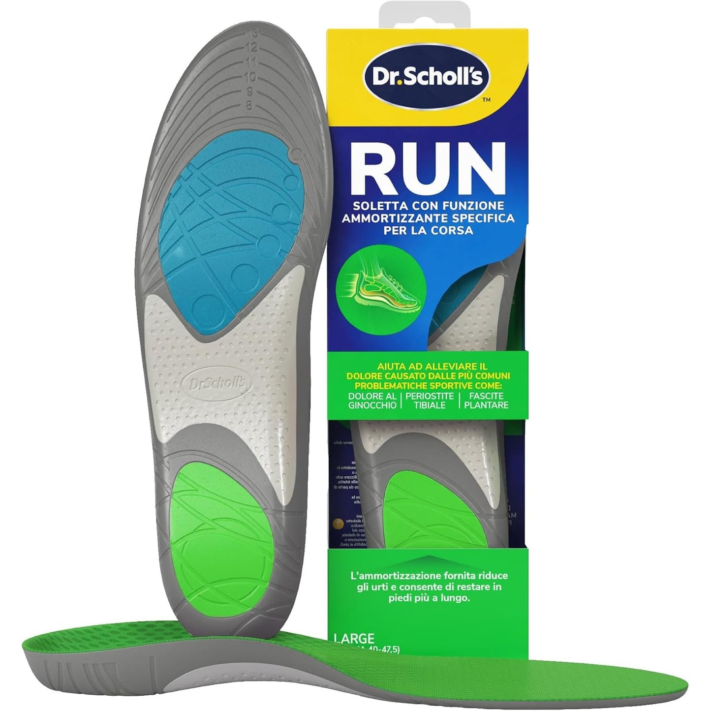 271763 - DR. SCHOLL'S RUN, Shollat e brendshme me funksion thithës goditjesh për vrapim, madhësia 40-47.5