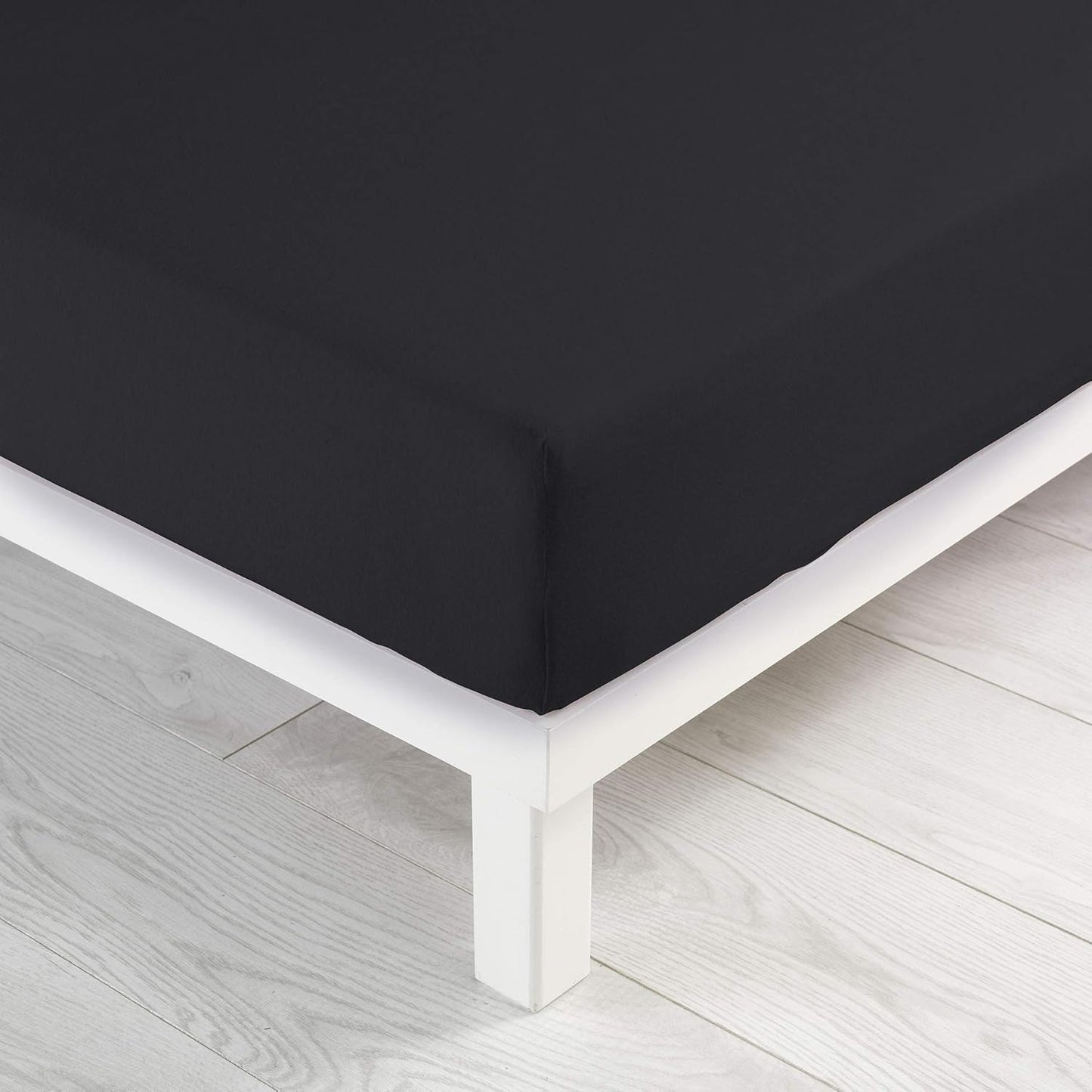 206204 - BUTËSI NGA BRENDA Çarçaf i Montuar Xhersi, Pambuk 100%, Ngjyra Qymyri, Madhësia 140x190cm