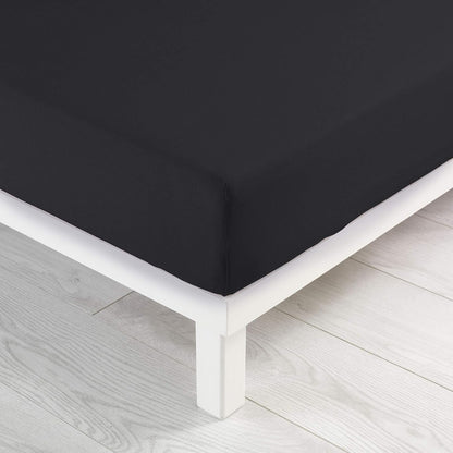 206204 - BUTËSI NGA BRENDA Çarçaf i Montuar Xhersi, Pambuk 100%, Ngjyra Qymyri, Madhësia 140x190cm