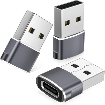 269625 - BASESAILOR Adaptues USB në USB-C për iPhone 17 17e Apple 16 15 14 Pro Max Plus, Pako me 3 karikues, Furnizim me energji ngarkues Type-C Femër në USB-A Mashkull për iPad 10 Mini 7 Air 6, Apple Watch 10 11, Samsung S26 S25