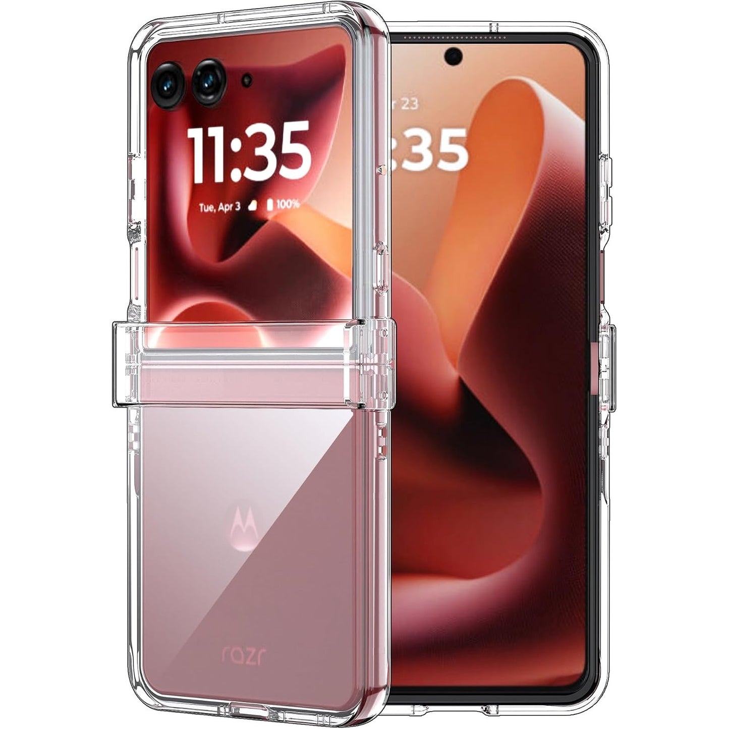 277205 - FDHYFGDY Mbështjellëse për Motorola Razr 70 Ultra/60 Ultra, transparente, kundër rrëshqitjes, rezistente ndaj goditjeve, ultra e hollë, rezistente ndaj gërvishtjeve