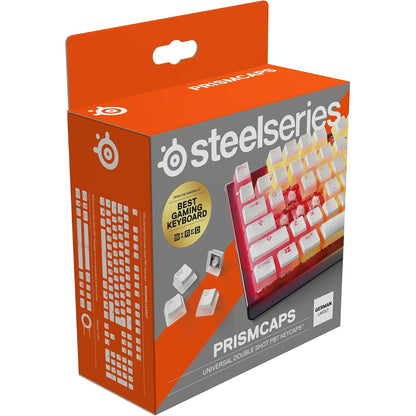 266548 - STEELSERIES PrismCaps – Set tastierash me dy kapëse me pamje "puddingu" – I pajtueshëm me të gjitha tastierat mekanike, E bardhë