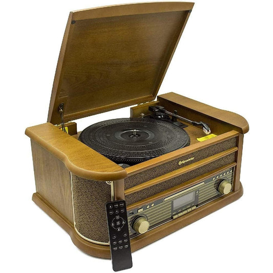 272630 - ROADSTAR Gramafon HIF-1993 BT, Sistem kompakt retro me CD player, Bluetooth, kasetofon, USB, radio, funksion kodimi direkt
