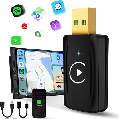 310077 - MSXTTLY Adaptues pa tel CarPlay U2C-AIR 3.0 për automjete me CarPlay, mbështet iPhone iOS 10+, Wi-Fi 5 GHz, USB-C/A, i zi