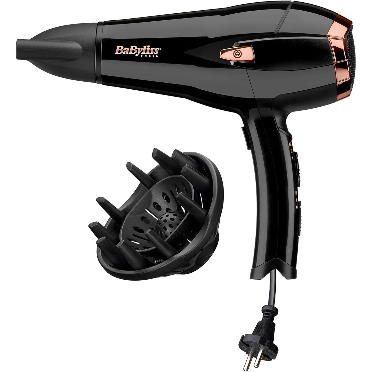 275084 - BABYLISS Tharëse flokësh Cordkeeper 2000W me kabllo të tërheqshme 1.65m, teknologji jonike, 3 cilësime temperature, 2 cilësime shpejtësie, e zezë, D373E