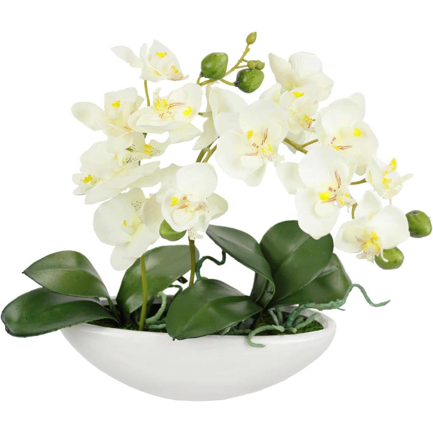 252393 - Orkide artificiale Phalaenopsis në tas 27 cm, e bardhë, lule dekorative