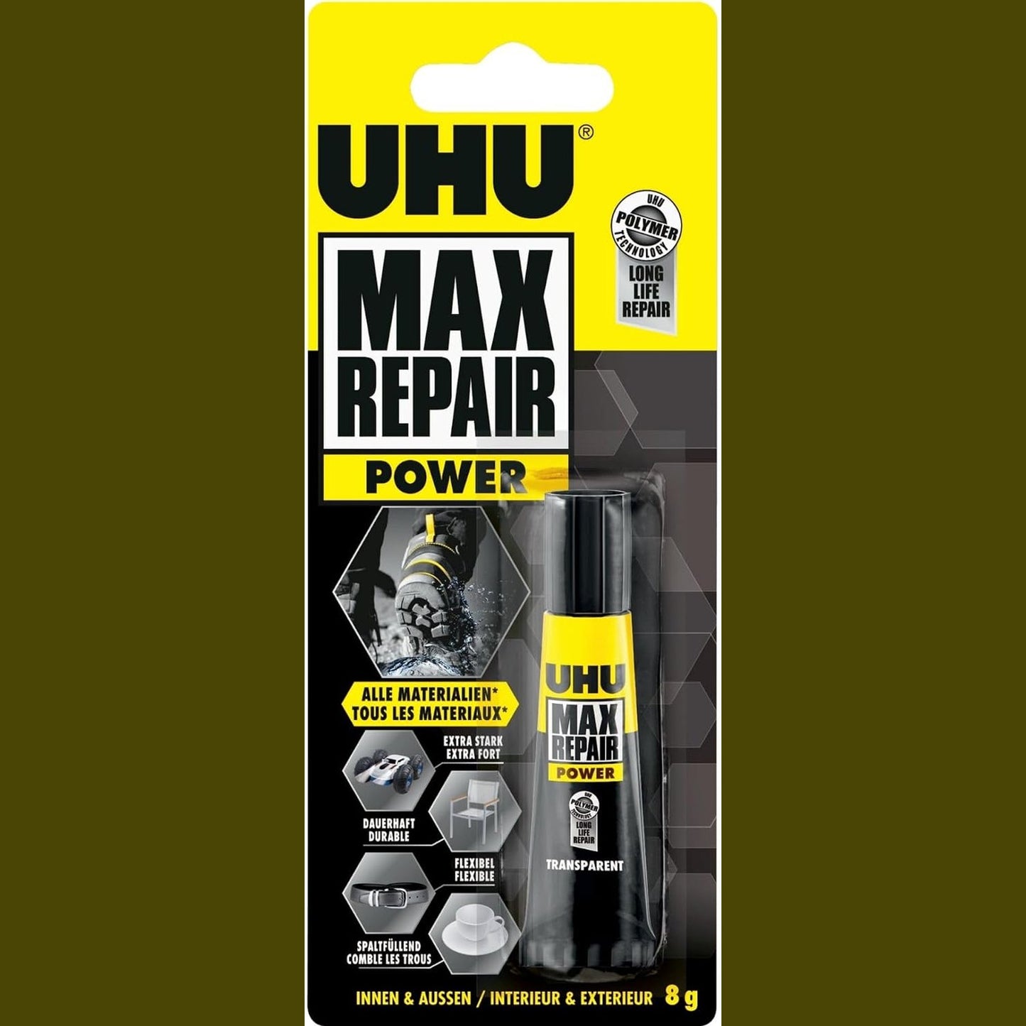 289368 - UHU MAX REPAIR POWER, Ngjitës riparimi ekstra i fortë për 1001 riparime, 8 g
