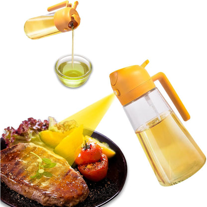 216876 - XIKAYA Spërkatës vaji 600ml, Spërkatës 2 në 1 për gatim, pjekje, sallata dhe skarë (Portokalli)