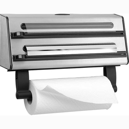 213315 - EMSA Dozator i trefishtë, çelik inox, dozator letre alumini, peshqir letre 3-në-1, 1 pako