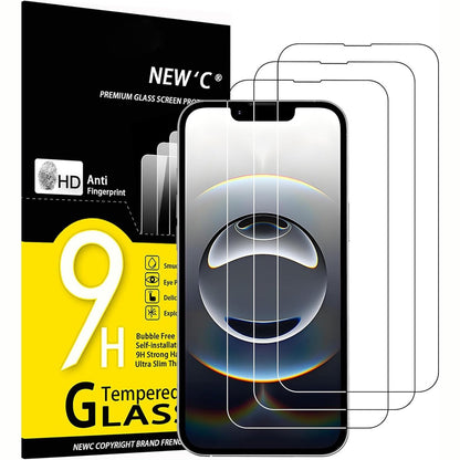 267303 - NEW'C Mbrojtës Ekrani 3 copë qelqi të temperuar për iPhone 16e (6.1 inç), Fortësi 9H, 0.33 mm