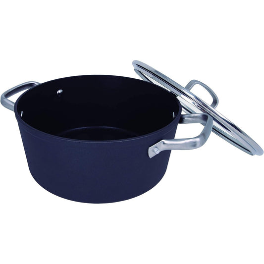 213711 - Seria Arcos Samoa | Ena jo-ngjitëse 16 cm dhe 1.5 L | Alumini i farkëtuar | I përshtatshëm për çdo kuzhinë | Doreza çeliku inox me prekje të ftohtë | Sistem kursimi energjie | E zezë | Induksion i plotë