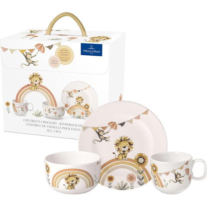 213280 - VILLEROY & BOCH Set me 3 enë darke për fëmijë, enë porcelani dhe takëm çeliku inox