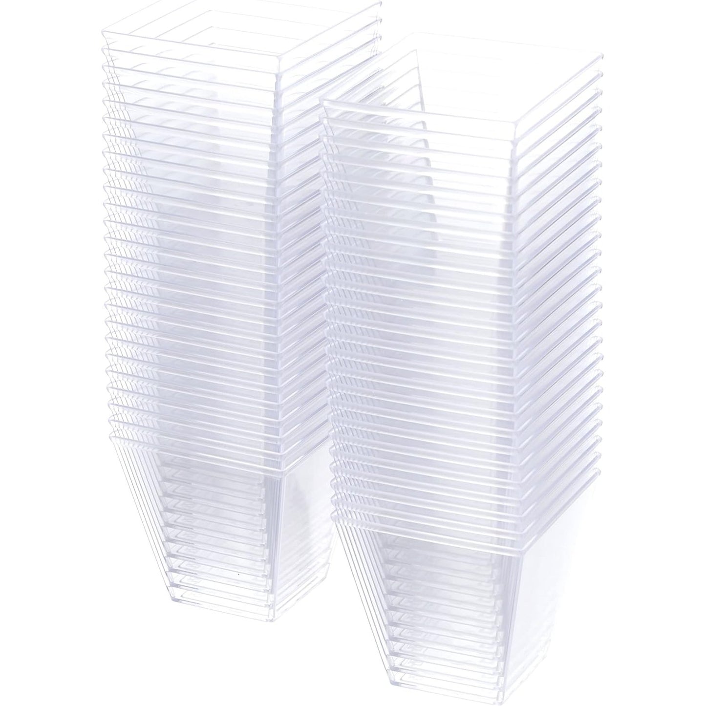 257841 - GUILLIN - MOULIPACK VERINE120C PAKET ME 50 Kavanoza Qelqi në Formë Piramide 12cl, Polistiren, Transparente, 5.9 x 5.9 x 5.6 cm, Kristal