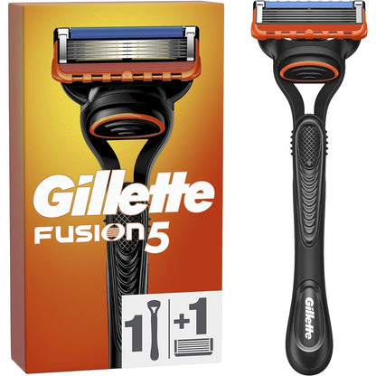 318527 - GILLETTE Brisku për Burra Fusion 5, 1 brisk i lagësht dhe 1 teh brisku me shirit lubrifikues