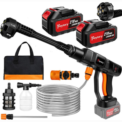 313177 - LAVATRICE Lavatrice me Presion pa Tel, Portative 21V 45 Bar/652 PSI me 2 Bateri 3.0Ah, Grykë e Rregullueshme 6-në-1, Pastrues Presioni 5m