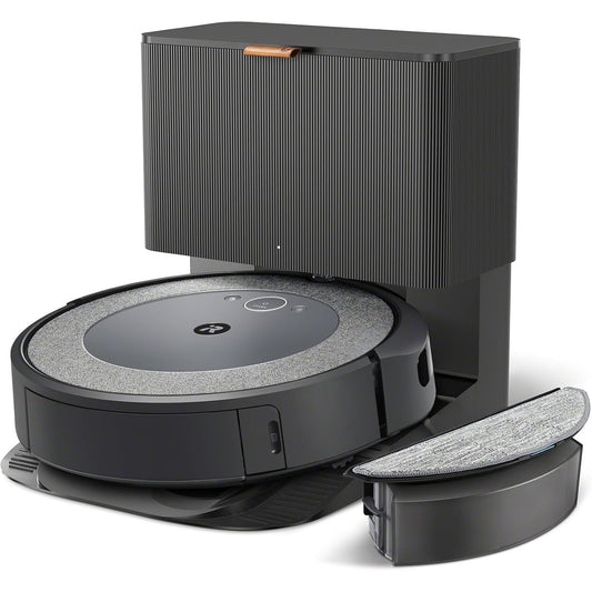 94054 - iROBOT Roomba Combo i5+, Robot Fshesë dhe Fshesë dyshemeje me Bazë Zbrazëse Vetë, Hartëzim Inteligjent dhe Wi-Fi, Zbulon Pengesa, me 2 Furça Shumësipërfaqësore, Përdorimin me Aplikacion dhe Asistent Zanor
