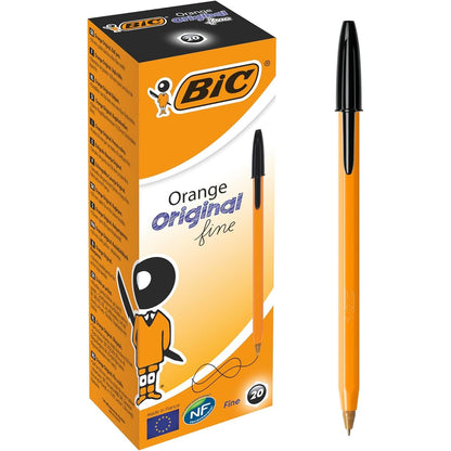 274494 - BIC Stilolaps i hollë portokalli, 18 stilolapsa të zinj, gjerësi vije 0.35 mm, i imët