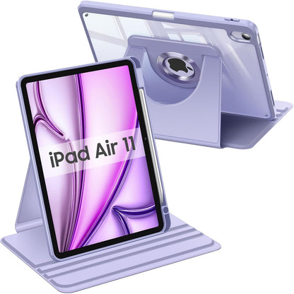 274234 - FINTIE Mbështjellëse për iPad Air 11 inç M4/M3/M2 (2026/2025/2024) dhe iPad Air 5/4 10.9”, Mbështjellëse rrotulluese 360°, Mbulesë e hollë transparente, ngjyrë vjollcë