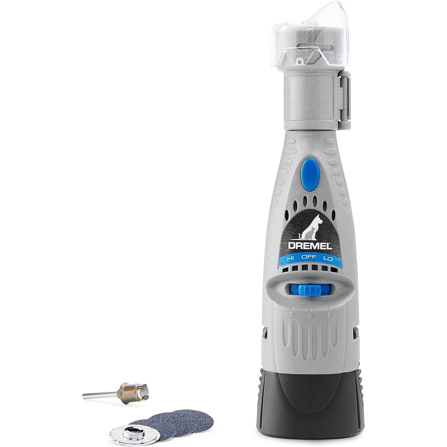 195274 - DREMEL 7020 PGK - Limë Elektrike Pa Tel për Thonj të Qenve dhe Maceve, Mjet Rrotullues me 4 Disqe për Prerje, Bluarje dhe Lëmim Thonjsh