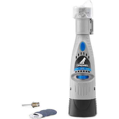 195274 - DREMEL 7020 PGK - Limë Elektrike Pa Tel për Thonj të Qenve dhe Maceve, Mjet Rrotullues me 4 Disqe për Prerje, Bluarje dhe Lëmim Thonjsh