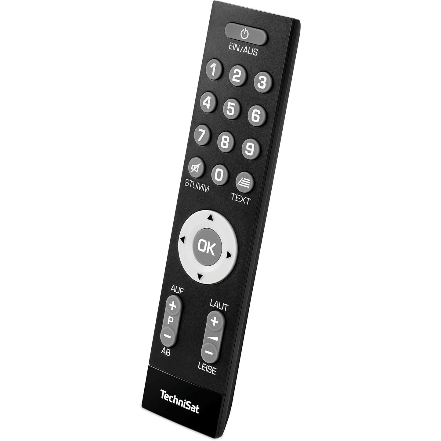 320033 - TECHNISAT ISIZAPPER Universal, Telekomandë mësimore për të moshuarit, butona ekstra të mëdhenj, dritë sinjalizuese LED