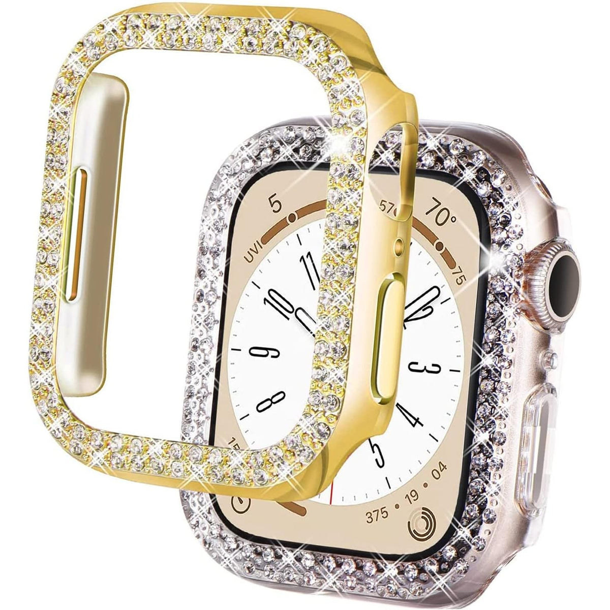 295341 - DEALELE Mbulesë ore [Paketë me 2 pjesë] e përputhshme me Apple Watch Series 6/5/4/SE 40 mm, e artë + transparente, mbulesë mbrojtëse zëvendësuese