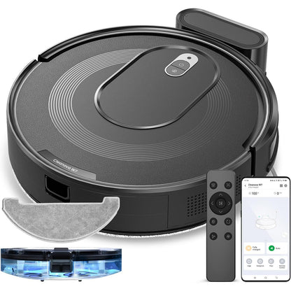187028 - CLEANOVA W7 Robot Fshesë, Fshesë Dyshemeje me Fuqi Thithëse 4000Pa, Depozitë Elektrike Uji 3-në-1, Kontrollues me SIRI/APP/Alexa/IFTTT