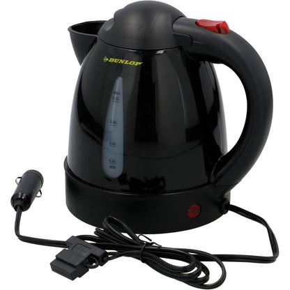 162808 - DUNLOP Çajniki Elektrik për Udhëtim 24V, Kapacitet 0.8L, me Prizë për çakmak Makine, i Zi, Mbushje të Thata dhe Ndërprerëse Termike – për Çaj, Kafe dhe Supë