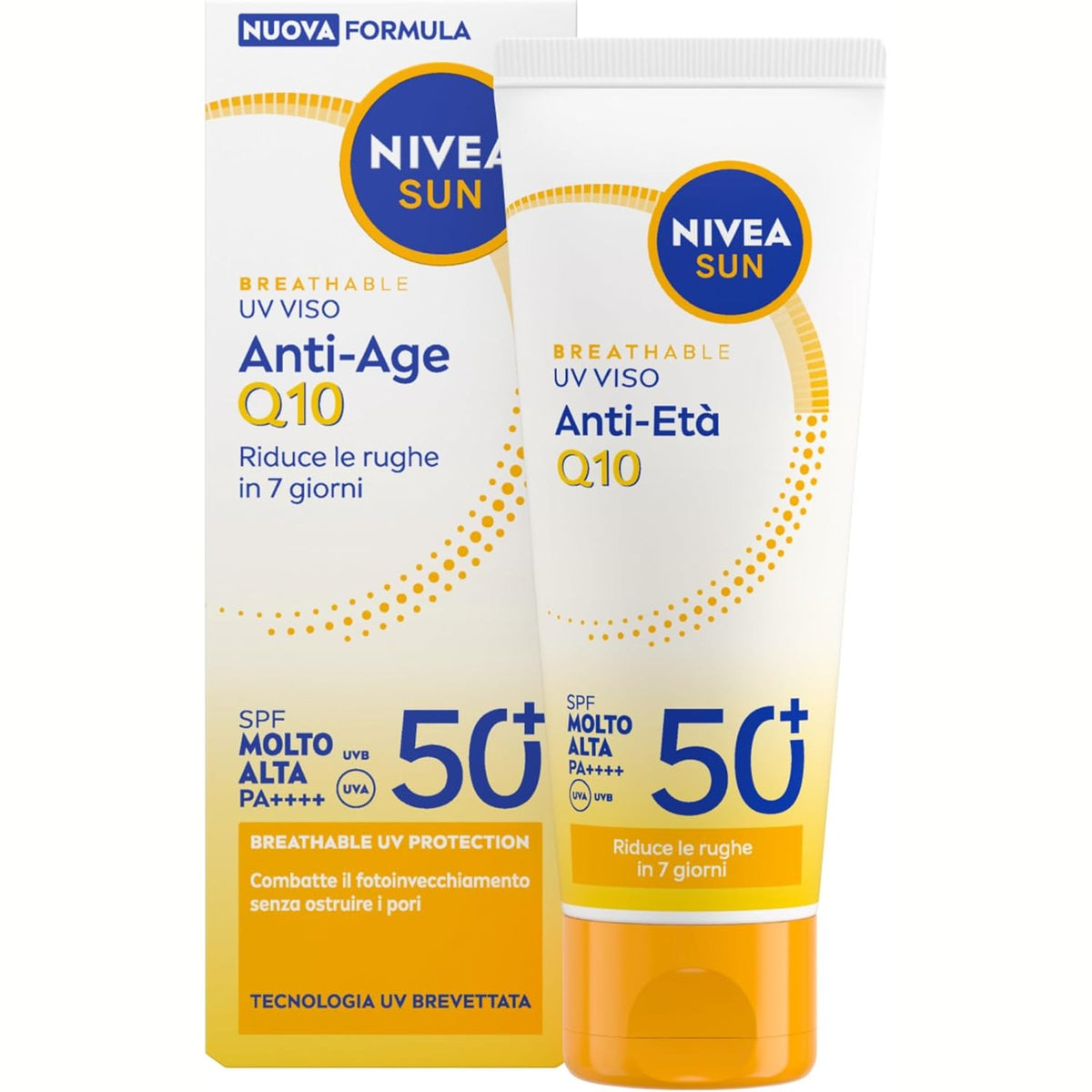 337017 - NIVEA SUN Krem dielli Anti-Age Q10 SPF 50+, 40 ml, Mbrojtje ultra e lehtë nga dielli, me kolagjen dhe koenzimë Q10, Jo-komedogjenik