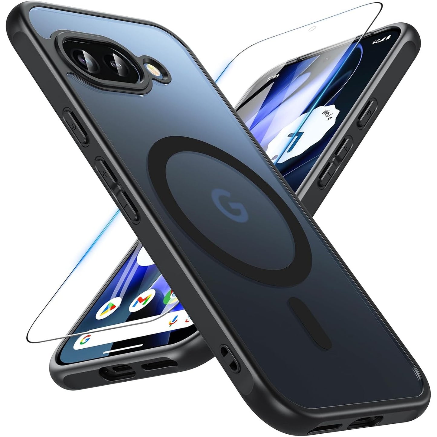 269374 - OWKEY Mbrojtëse për Google Pixel 9a, e pajtueshme me MagSafe, xham i temperuar, mbulesë mat transparente, e zezë