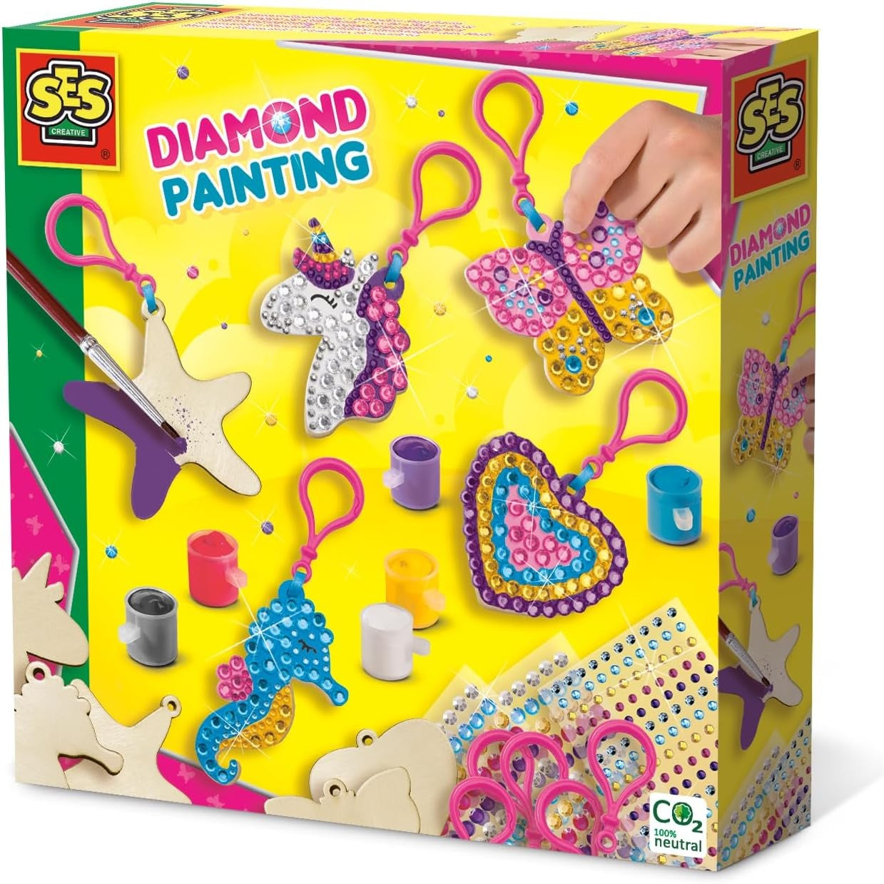 186473 - SES CREATIVE Varëse Çelësash 14702 me Mozaik Diamanti - Set Dekorimi dhe Punime Artizanale Krijuese, Ngjyra të Ndryshme