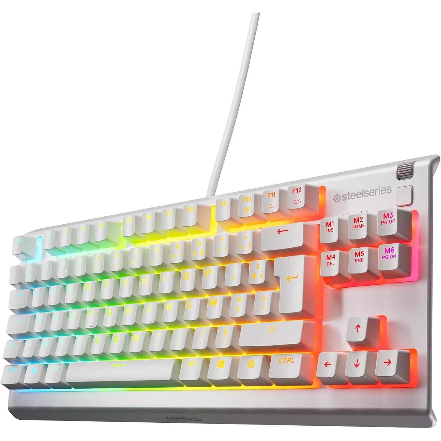 273086 - STEELSERIES Tastiera Apex 3 TKL e Bardhë RGB për Lojëra - 87 çelësa - Ndriçim RGB me 8 zona - Rezistent ndaj ujit dhe pluhurit - Çelësa të heshtur - Paraqitje franceze AZERTY