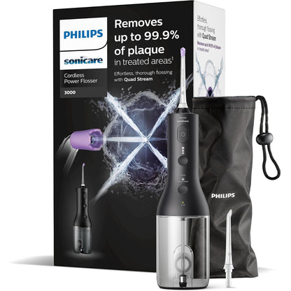 315350 - përkatës uji pa tel Sonicare Power Flosser 3000, i zi (modeli HX3826/33)