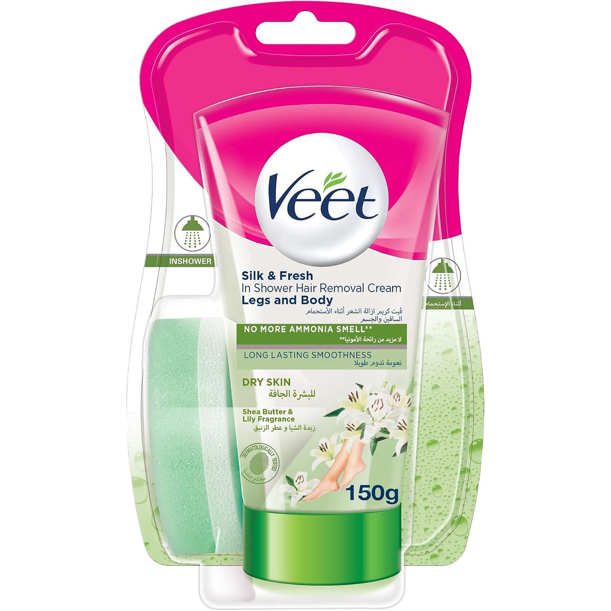308264 - VEET Krem për depilim dushi Pure për lëkurë të thatë, me sfungjer