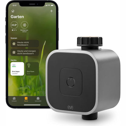 EVE Aqua, Kontrollues inteligjent ujitjeje, aplikacion Apple Home dhe Siri, ujit automatikisht, Bluetooth, Thread, Apple HomeKit