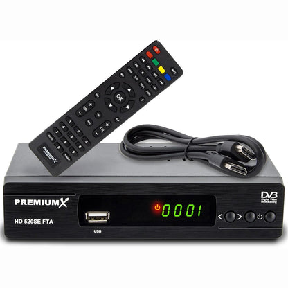 305323 - PREMIUMX Marrës Satelitor HD 520SE FTA, DVB-S2, FullHD, HDMI, SCART, 2X USB, Multimedia Player, Paraprogramuar për Astra dhe Hotbird