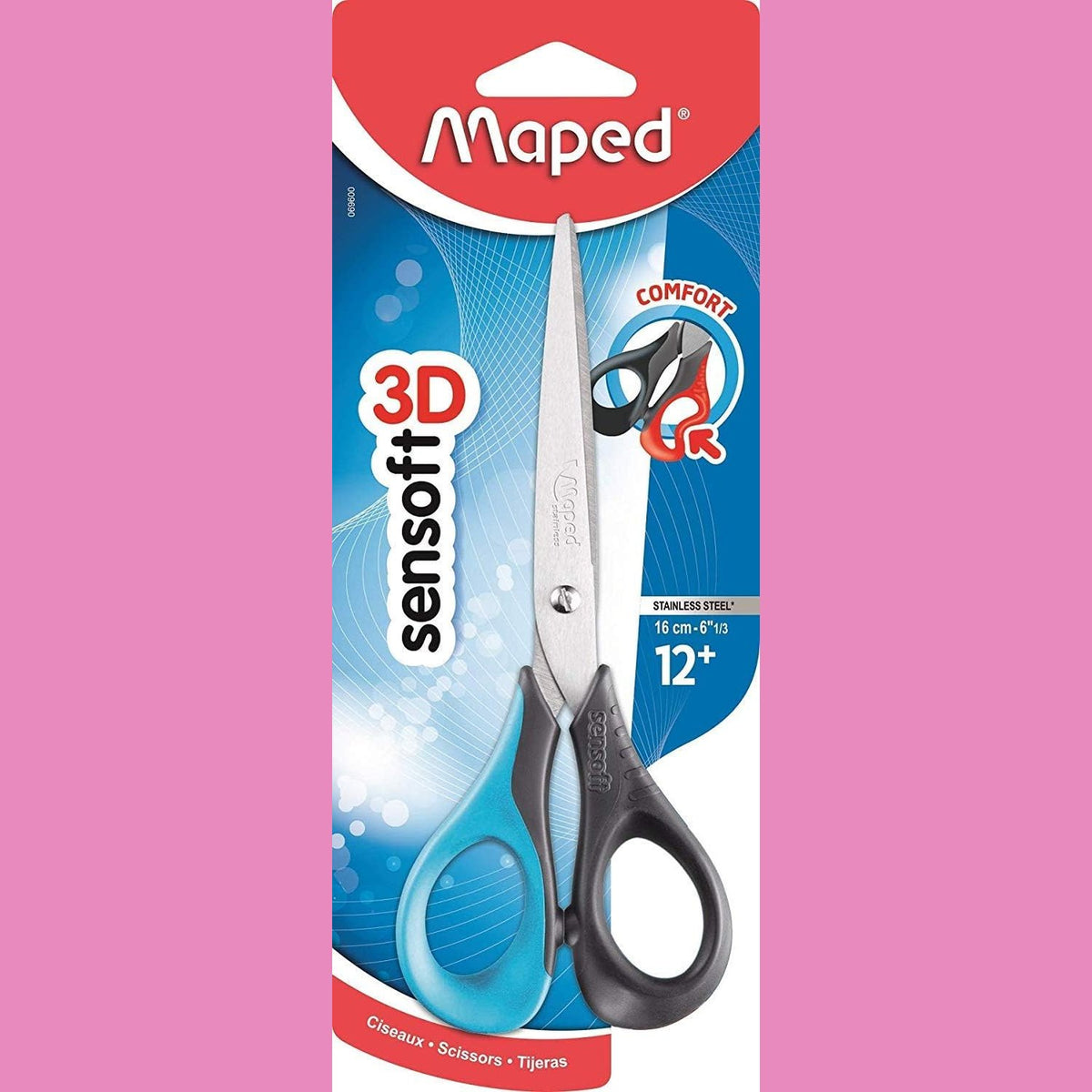 305617 - MAPED - GËRSHËRË SHKOLLE - SENSOFT 16 CM - GËRSHËRË PËR FËMIJË - DOREZË ERGONOMIKE PËR PËRDORIM TË LEHTË - UNAZA TË BUTA - 3 DIZAJNE TË NDYSHME