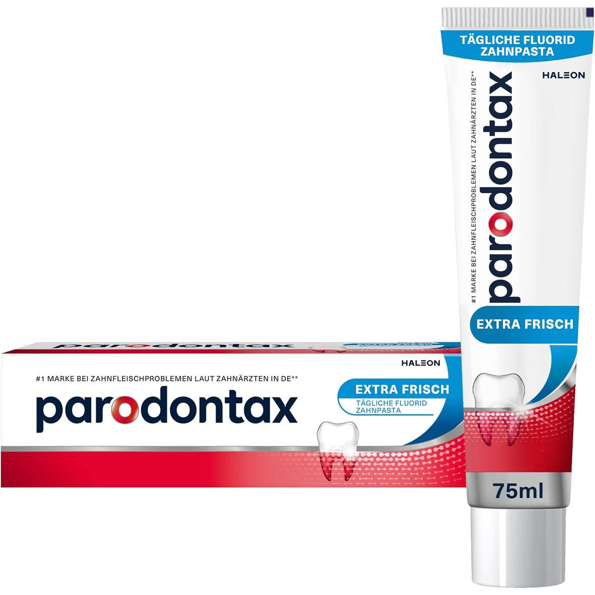 297650 - PARODONTAX Pasta e dhëmbëve Extra Fresh, 75 ml, ndihmon në zvogëlimin dhe parandalimin e gjakderdhjes së mishrave të dhëmbëve