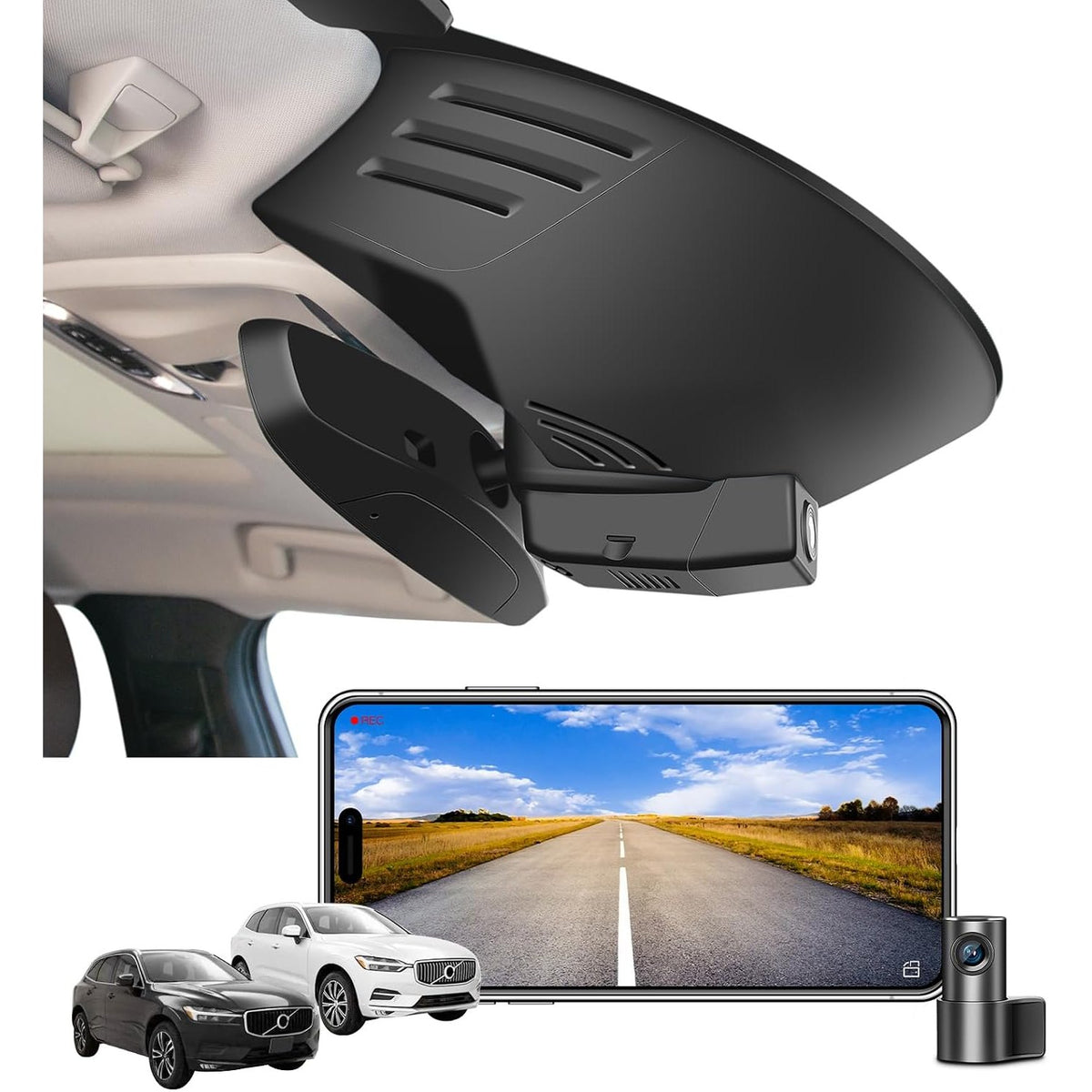 298940 - Kamera 4K për XC60 2018-2021, 1080P, Video UHD 2160P, WiFi, Regjistrim në Cikël, Kartë 128GB