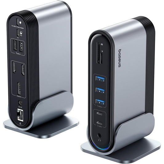 272683 - BASEUS 17-në-1 Stacion Docking, 4K HDMI*2 DP*1, PD 100W, USB 3.0*3, LAN, lexues kartash SD/TF, qendër lidhjeje audio