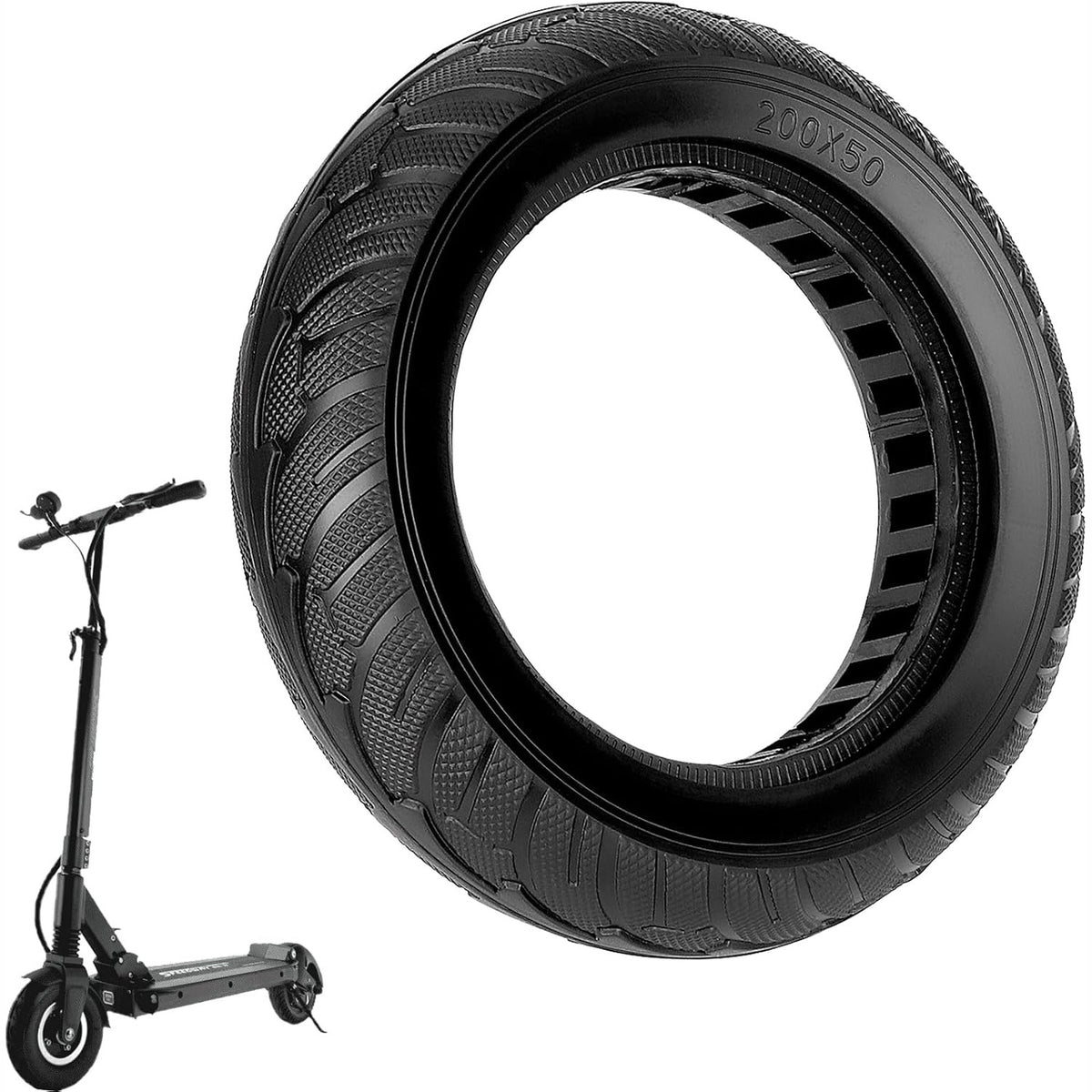 314741 - VOLOHAS Gomë e fortë gome 200 x 50 për skuterin elektrik Dualtron Speedway Mini 4 Pro/SpeedTrott GX12 - Rrotë skuteri - 8" - 8.0 x 2.0