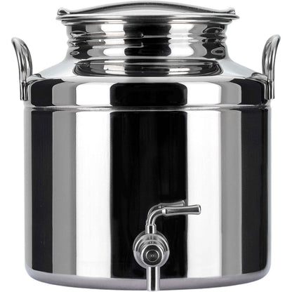 208132 - MEGASHOPITALIA Fuçi e Salduar me bazë dhe Rubinet, Materiali: Çelik Inoks 18/10, Kapaciteti: 5 LT