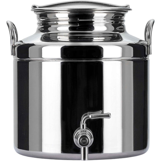 208132 - MEGASHOPITALIA Fuçi e Salduar me bazë dhe Rubinet, Materiali: Çelik Inoks 18/10, Kapaciteti: 5 LT