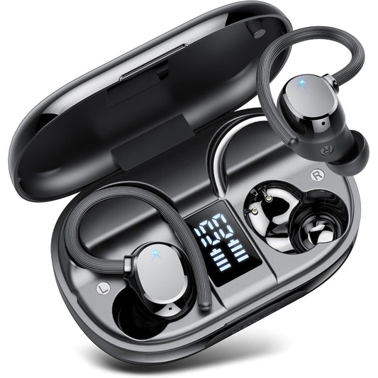 266058 - Kufje pa tel Bluetooth, Bluetooth 5.4, 4 mikrofonë ENC, jetëgjatësi baterie 128 orë, kufje stereo HiFi IP7, material plastike
