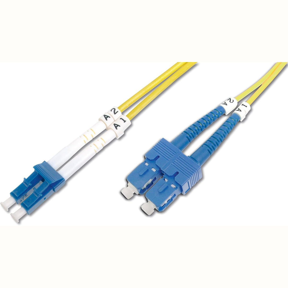 309375 - DIGITUS DK-2932-02 – Kabllo fibra optike OS2 – 2 m – LC në SC – 1/10 Gbit/s – 9/125 µm – E verdhë