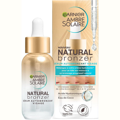 297421 - Garnier Ambre Solaire Natyral Bronzer Vetë Rrezitës Serum, 30 ml