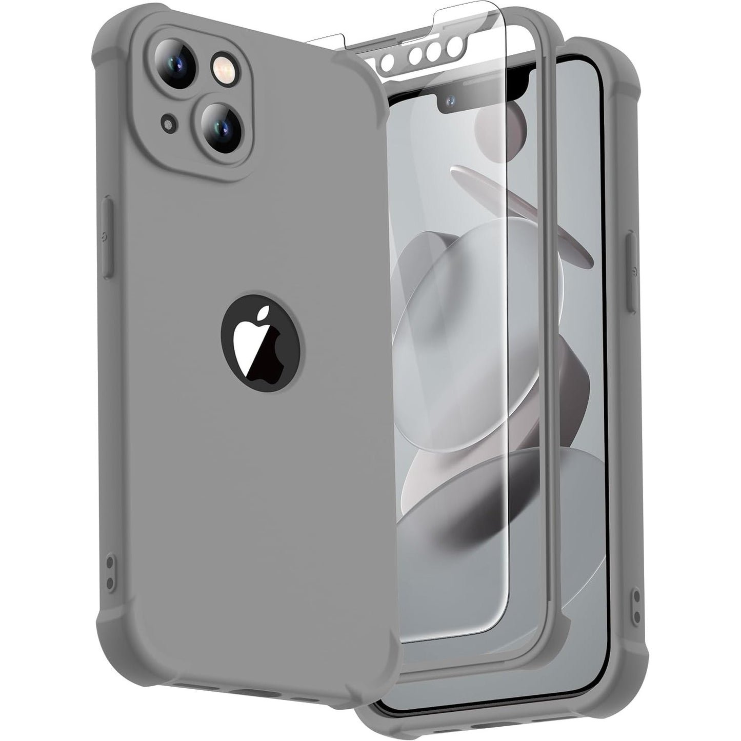 274541 - ORETECH Mbulesë silikoni për iPhone 13 Mini 5.4 inç, Mbrojtëse 360 gradë, rezistente ndaj goditjeve dhe gërvishtjeve, e bardhë